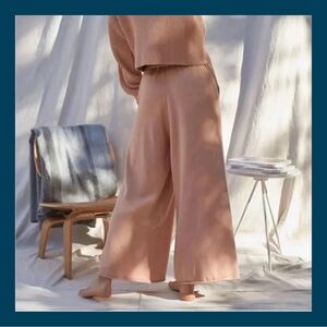 🍑 LUNYA Cozy Cotton Lounge Pants Silk Relaxed Wide Leg Yoga Sweater Trousers